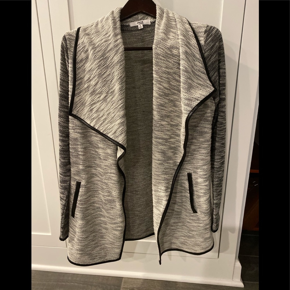 Jack by BB Dakota cardigan with faux leather trim